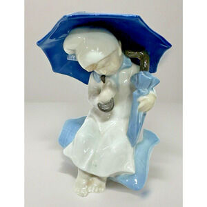 GDR 1877 " child under an umbrella " statue Germany mid 20th century # 4 Vintage